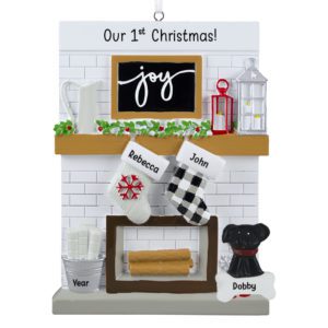 Couple's 1st Christmas Together Festive Mantle And Pet Ornament