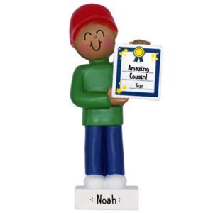Personalized MALE Amazing Cousin Ornament African American