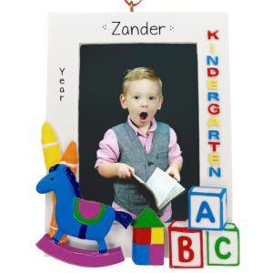 Personalized Little Boy KINDERGARTEN Photo Frame School Ornament