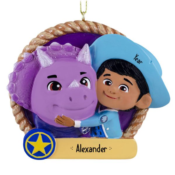 Personalized Dino Ranch Miguel And Tango Ornament PURPLE