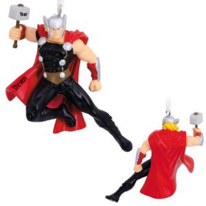 Personalized THOR With Mjolnir Hammer Avengers 3-D Ornament