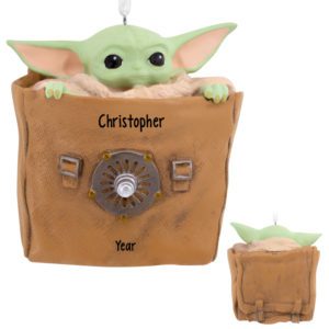 Personalized Grogu In Burlap Bag Baby Yoda Ornament