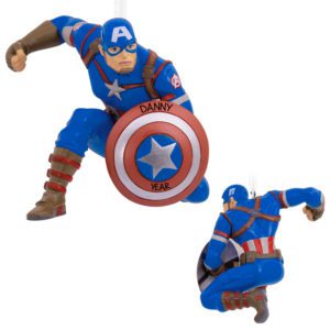 Personalized Captain America With Shield Avengers 3-D Ornament
