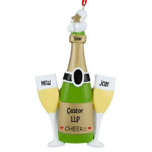 Image of Personalized Champagne Toast For New Job Ornament