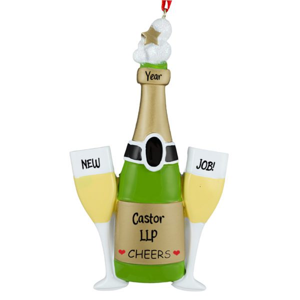 Image of Personalized Champagne Toast For New Job Ornament