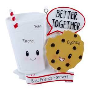 Personalized Two Best Friends Cookie And Milk Ornament