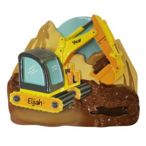 Personalized Excavator Digging In Dirt Ornament