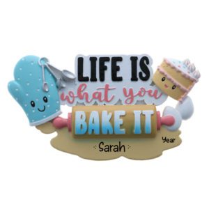 Personalized Life Is What You Bake It Colorful Ornament