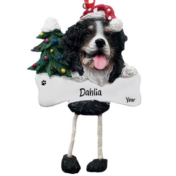 BERNESE MOUNTAIN Dog With Dangling Legs Personalized Ornament