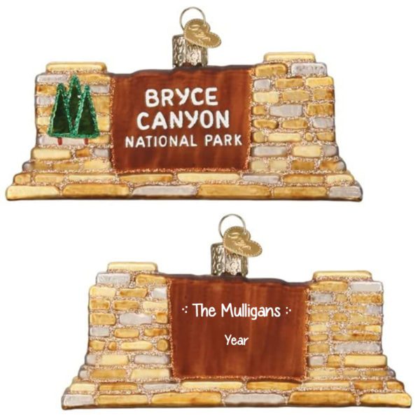 Bryce Canyon National Park Personalized Glittered Glass Dimensional Ornament