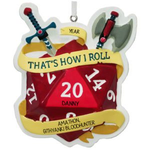 Personalized Dungeons And Dragons 20-Sided RPG Dice  Ornament