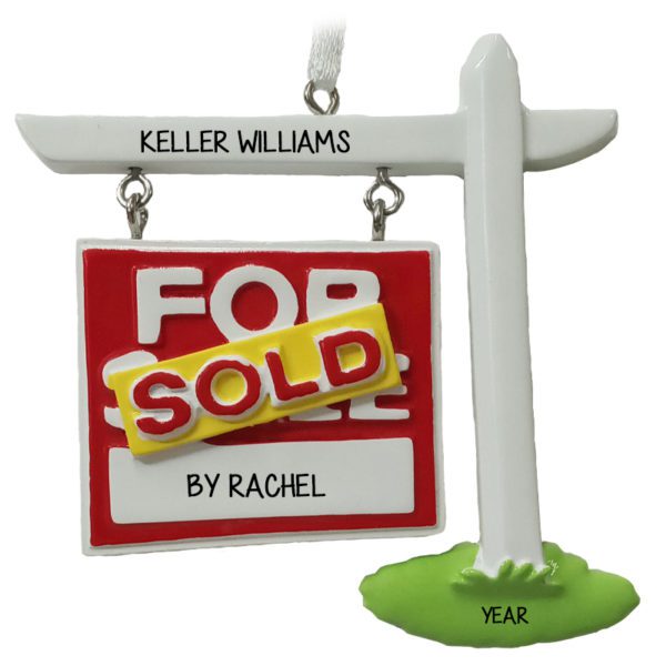Personalized Realtor New Home Sold Sign Dangling Ornament