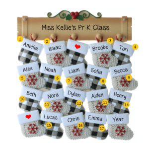 Personalized School Class Of 17 Stockings On Mantle Ornament
