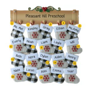 Personalized School Class Of 19 Stockings On Mantle Ornament