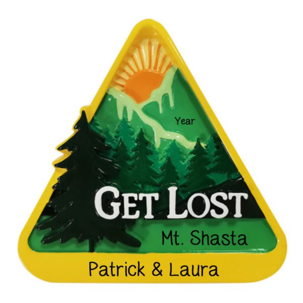 Personalized GET LOST Outdoors Triangle Ornament