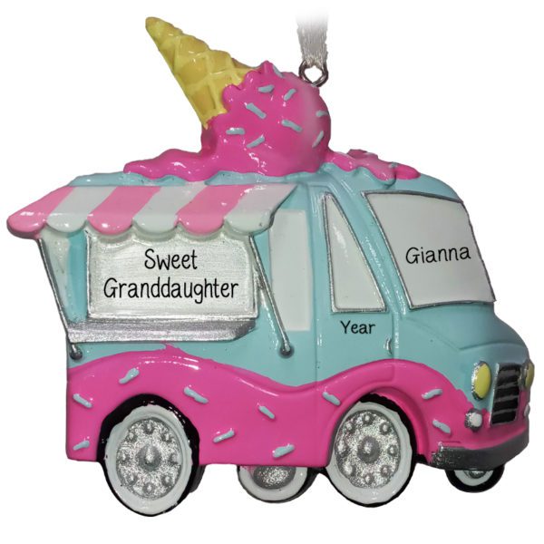 Personalized Sweetest Granddaughter Ice-cream Truck Ornament