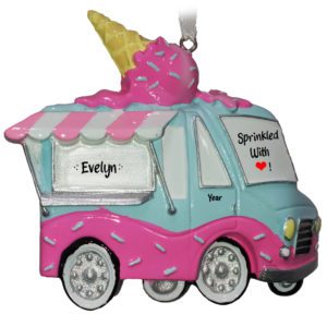 Personalized Sweet Kid Ice Cream Truck Ornament