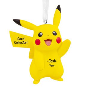 Image of Personalized Pokemon Card Collector Pikachu 3-D Figurine Ornament
