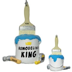 Personalized DIY Remodeling KING Paint Can Ornament BLUE