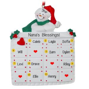 Grandma With 11 Grandkids Quilt Personalized Ornament