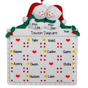 Preschool Teachers With 10 Kids Christmas Quilt Ornament
