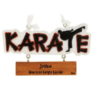 Image of Personalized KARATE Letters With Dangling Board Ornament