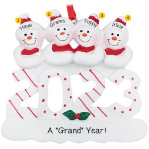 Image of Personalized 2023 Grandparents And 2 Grandkids Ornament