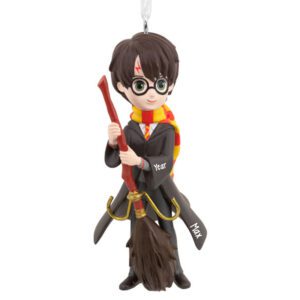 Image of Harry Potter Holding Broomstick 3-D Personalized Ornament