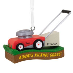 Personalized Push Lawn Mower 3-D Ornament