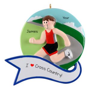Personalized MALE Cross Country Runner Ornament