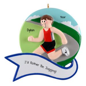 Personalized Rather Be Jogging MALE Ornament