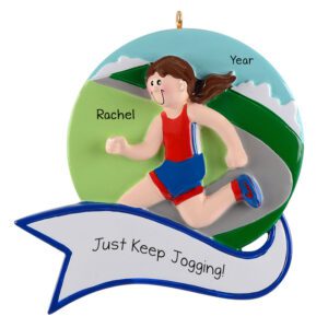 Image of FEMALE Who Loves To Jog Personalized Ornament