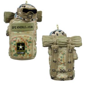 Image of U.S. ARMY Camouflaged Backpack Personalized 3-D Ornament