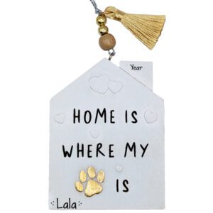 Image of Personalized Home With MY PAW PRINT Real Tassel Ornament