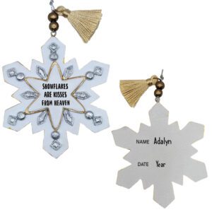 Snowflakes Are Kisses From Heaven Memorial 2-Sided Ornament