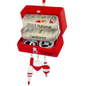 Image of Tackle Box With Bobbers BSA National Jamboree Souvenir Ornament