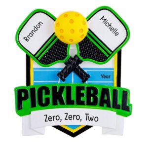 Personalized Pickleball Paddle Couple Colorful Ornament