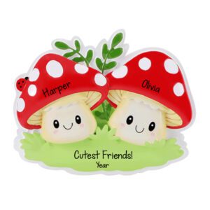 Personalized Two Cute Best Friends Mushroom Ornament