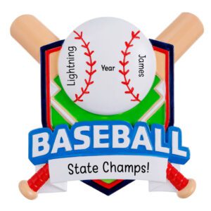 Personalized Baseball Field And Bats Championship Ornament