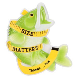 Personalized SIZE MATTERS Gone Fishing Ornament