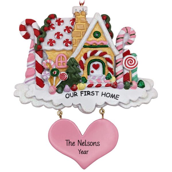 FIRST HOME Decorated Gingerbread House Personalized Ornament