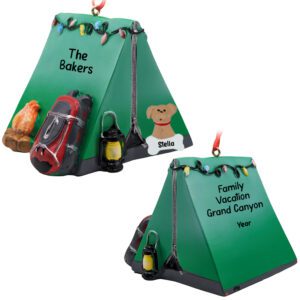 Personalized Totally Dimensional Camping Tent With Dog Ornament