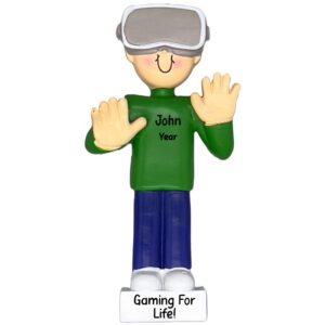Personalized Gaming For Life VR Goggles BOY Ornament BLONDE
