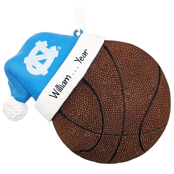 Image of UNC Basketball With Santa Hat Ornament