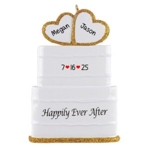 Personalized Wedding Cake Wedding Celebration Ornament