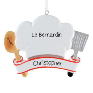 Restaurant Chef White Hat Spoon And Spatula Personalized Ornament