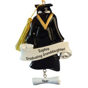 Granddaughter Is Graduating Robe Real Tassel Personalized Ornament