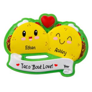 Personalized Couple In Love Taco Ornament