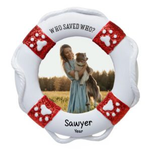 Personalized Rescued Dog Picture Frame Hanging Ornament