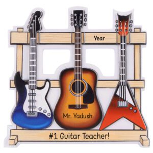 Personalized Awesome Guitar Teacher 3 Instrument Ornament